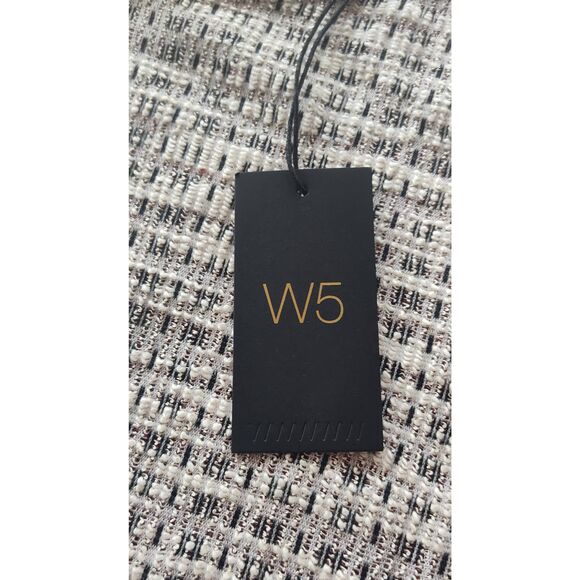 W5 Anthropologie Shirt Women's 3/4 Sleeve Kit Tweed Top Fringe Hem Size Large Zi - Picture 7 of 11